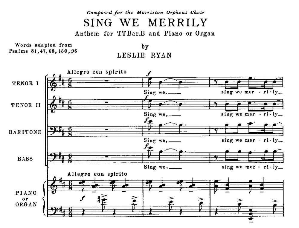 Sing We Merrily Music